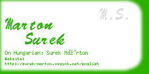 marton surek business card